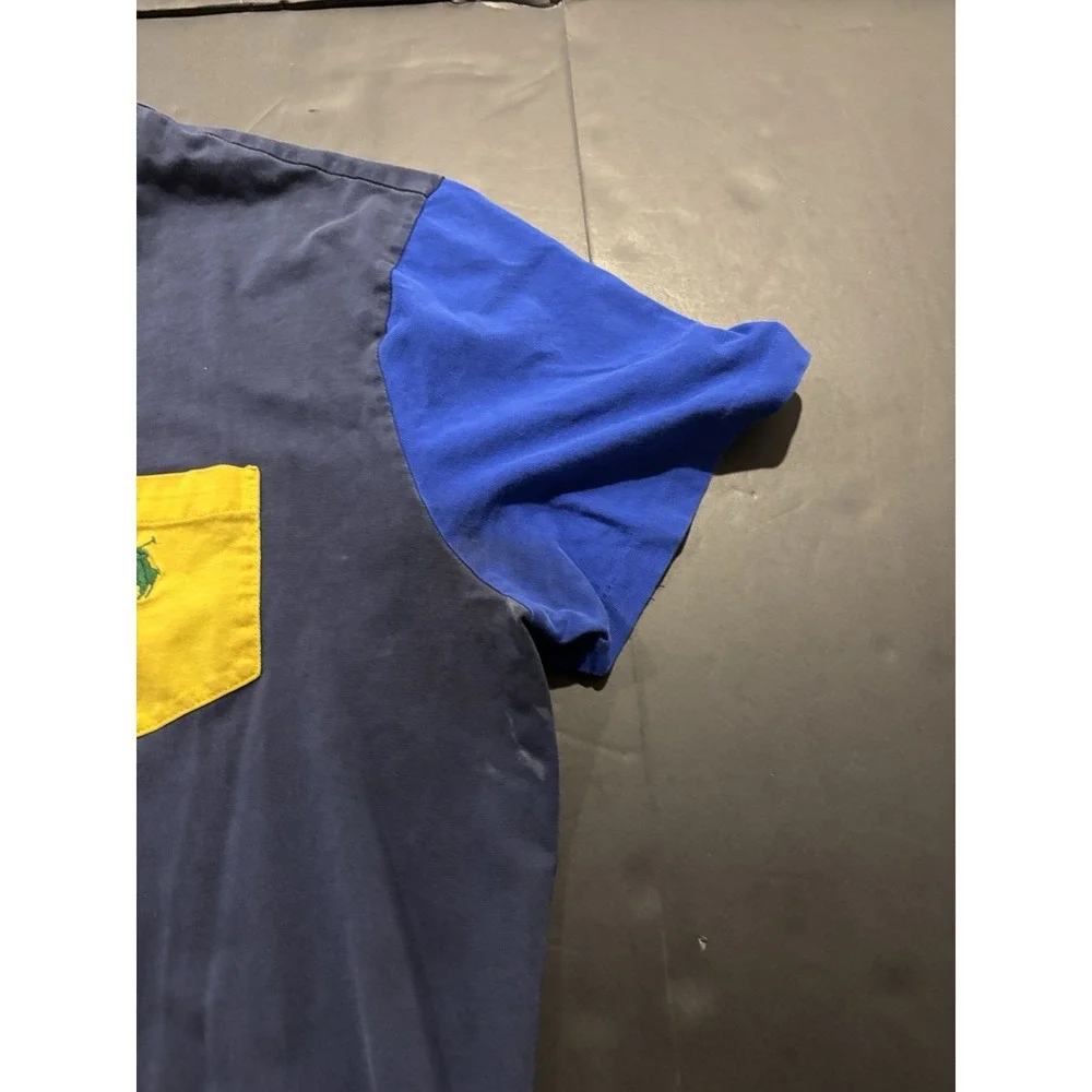 Polo Ralph Lauren Colorblock Pocket T-Shirt Navy Red Blue Yellow Large